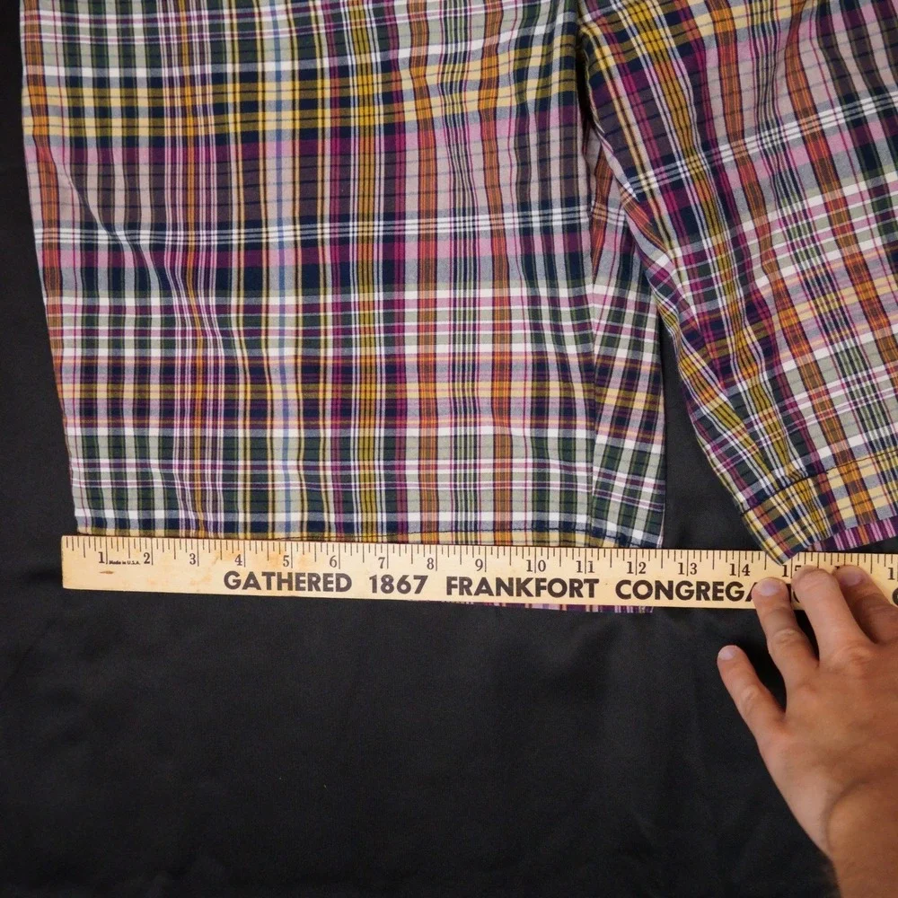 Polo Ralph Lauren Shorts Mens 42 Multi Plaid Vintage Madras Cotton Flat‎ Front